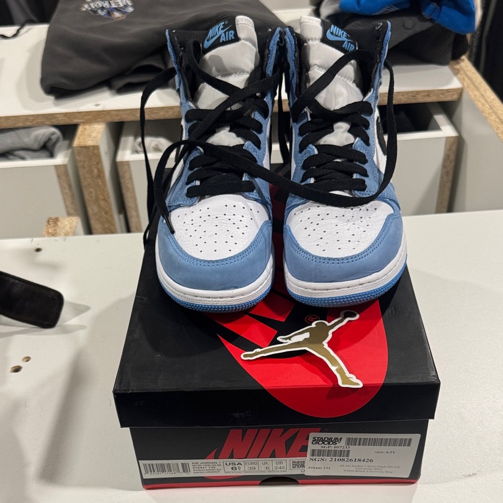 Air Jordan Kids Blue and White Sneakers